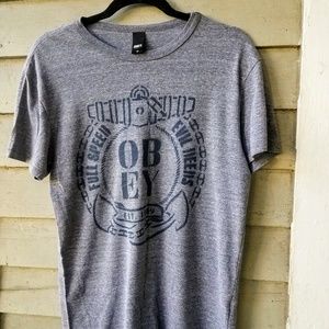 Obey Men's Grey T-shirt
